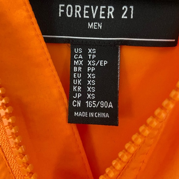 Orange Windbreaker - Nylon - Forever 21 - Men's US XS - UNISEX - Hooded - Picture 7 of 7